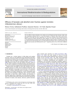 Efficacy of karanjin and phorbol ester fraction against termites