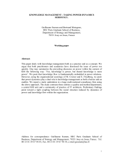 Soenen, Moingeon Knowledge management : taking power