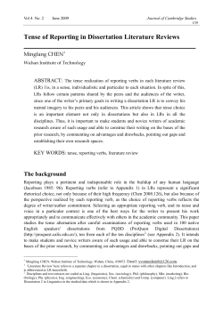 Tense of Reporting in Dissertation Literature Reviews