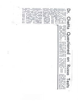 Dr. Chetta Questioned on Russo Tests nosis and not recall what hap
