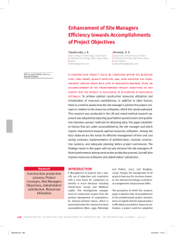 Enhancement of Site Managers Efficiency towards Accomplishments