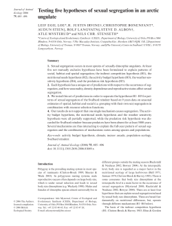 Testing five hypotheses of sexual segregation in an arctic