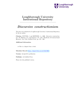 Discursive constructionism - Loughborough University Institutional