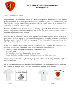 Kilo Reunion Itinerary PDF