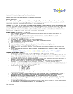 Team Code of Conduct - Denver Tritons Swim Team