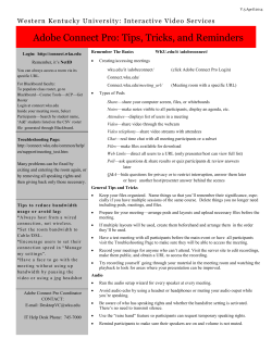 Adobe Connect Pro: Tips, Tricks, and Reminders
