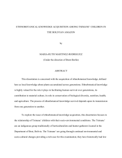 Ethnobotanical knowledge acquisition among Tsimane` children in