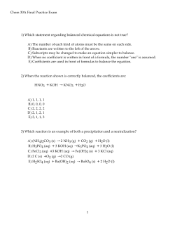 Chem 30A Final Practice Exam 1) Which statement regarding