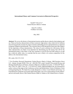 International Money and Common Currencies in