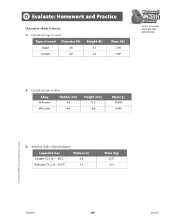 Pg 219 # 1, 3, 4, 5, 7, 9, 12, 15, 17, Modeling Density