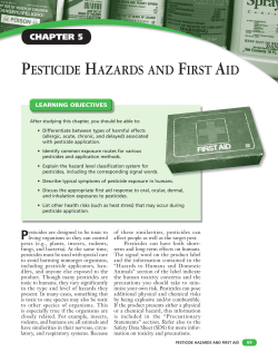 PESTICIDE HAzARDS AND FIRST AID