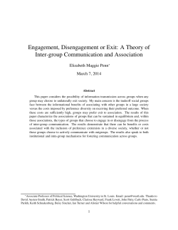 Engagement, Disengagement or Exit: A Theory of Inter