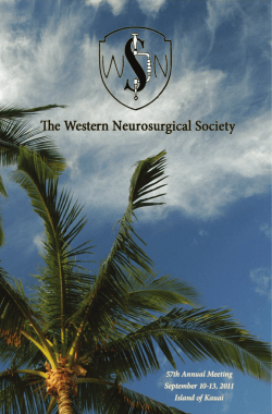 Annual Meeting Program - Western Neurosurgical Society