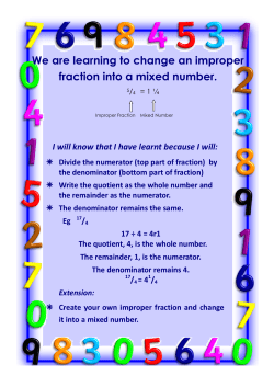 Changing an Improper Fraction into a Mixed Number
