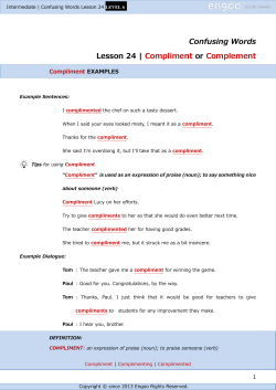 Compliment or Complement