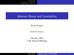 Abstract Nouns and Countability