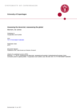 The Department of Political Science &ndash; University of Copenhagen