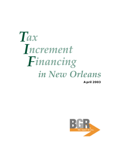 Tax Increment Financing in New Orleans