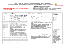 Alcohol, Tobacco and Other Drug Prevention Grade Band 9-12