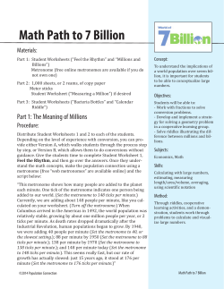 Part 2 - World of 7 Billion