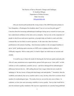 The Practice of Survey Research: Changes and