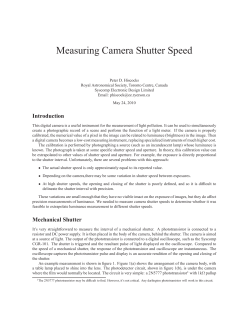 Measuring Camera Shutter Speed - Department of Electrical and