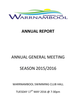 2015-2016 Annual Report - Warrnambool Swimming Club
