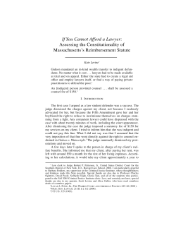 If You Cannot Afford a Lawyer: Assessing the Constitutionality of