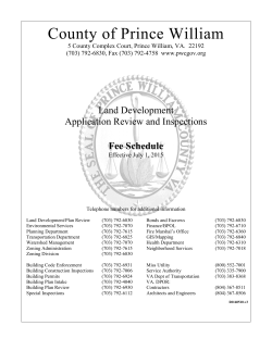 LDD Fee Schedule - Prince William County Government