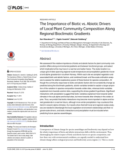 The Importance of Biotic vs. Abiotic Drivers of Local Plant