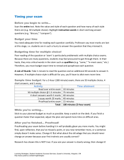 Effectively Timing Your Exam