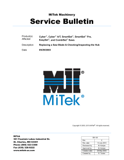 Service Bulletin- how to replace a saw blade Machinery