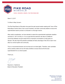 Letter regarding application deadline