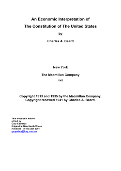 An Economic Interpretation of The Constitution of The