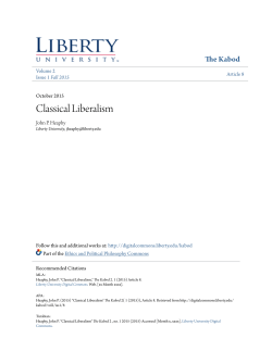 Classical Liberalism - Digital Commons @ Liberty University