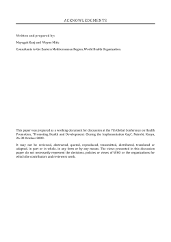 Health Literacy - World Health Organization