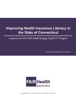 Improving Health Insurance Literacy in the State of