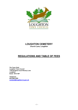 Cemetery Regulations - Loughton Town Council