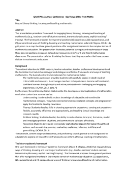 QAMTAC16 Annual Conference - Big Things STEM from Maths Title