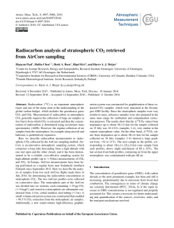 Radiocarbon analysis of stratospheric CO2 retrieved from AirCore