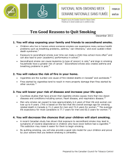 Ten Good Reasons to Quit Smoking
