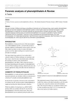 Forensic analysis of phenolphthalein-A Review