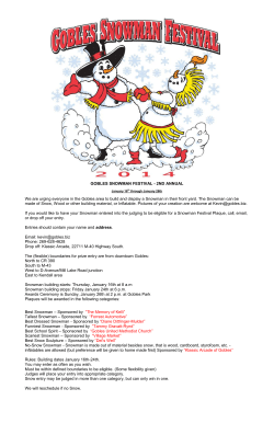 GOBLES SNOWMAN FESTIVAL - 2ND ANNUAL We are urging