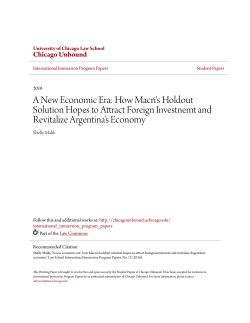 A New Economic Era: How Macri`s Holdout Solution Hopes to Attract