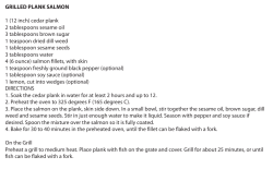 GRILLED PLANK SALMON 1 (12 inch) cedar plank 2 tablespoons