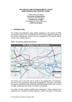 the jubilee line extension impact study: main findings and lessons