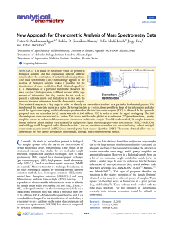 New Approach for Chemometric Analysis of Mass Spectrometry Data