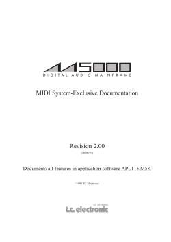 MIDI System-Exclusive Documentation Revision 2.00
