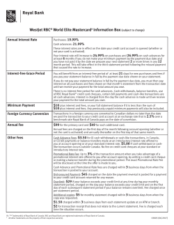 Information Box for the WestJet RBC