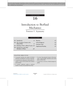 Introduction to Biofluid Mechanics